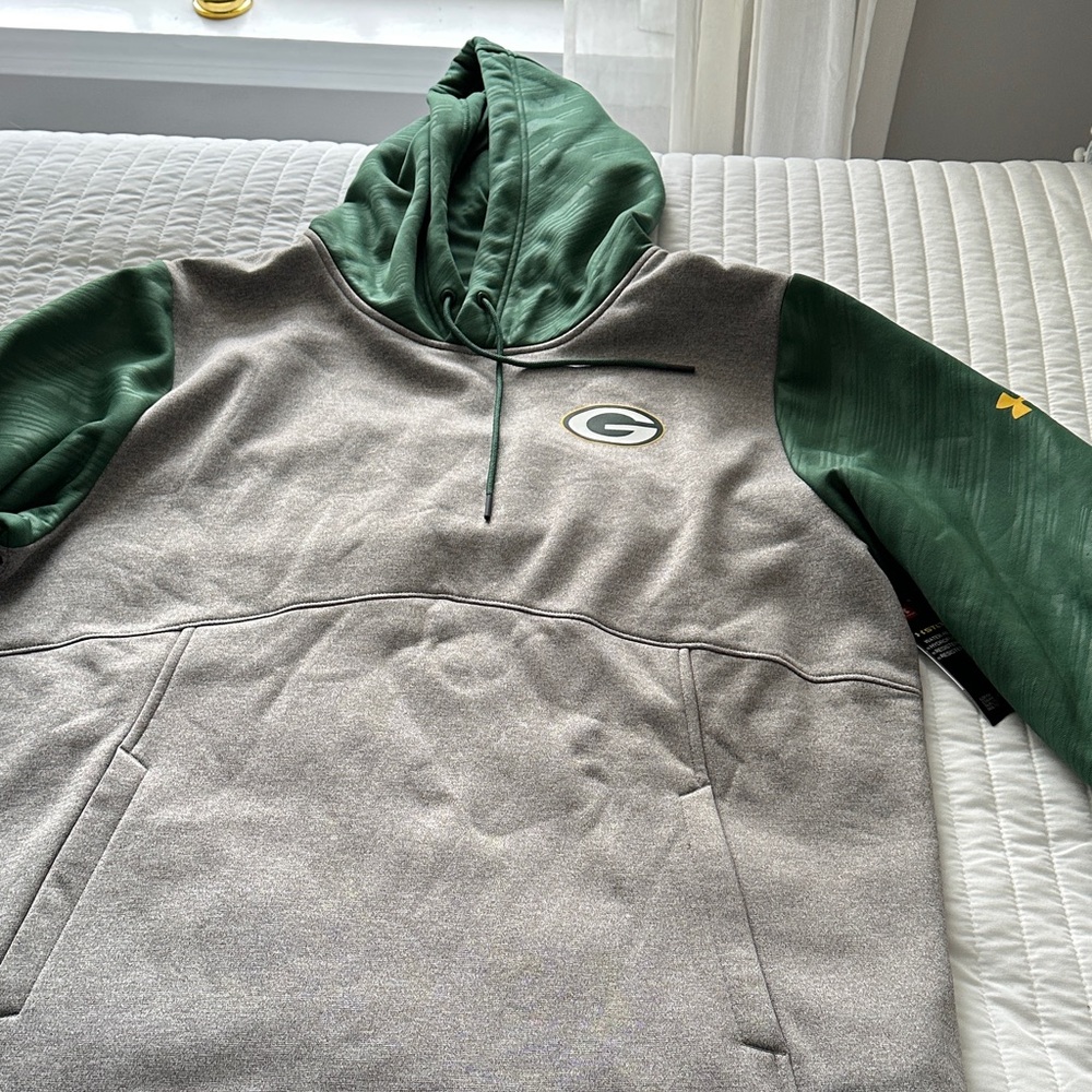 Under Armour Green and Gray Hoodie